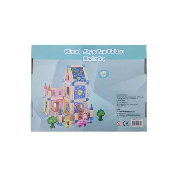 AHŞAP 128 PARÇA MİMARİ YAPI BLOKLARI