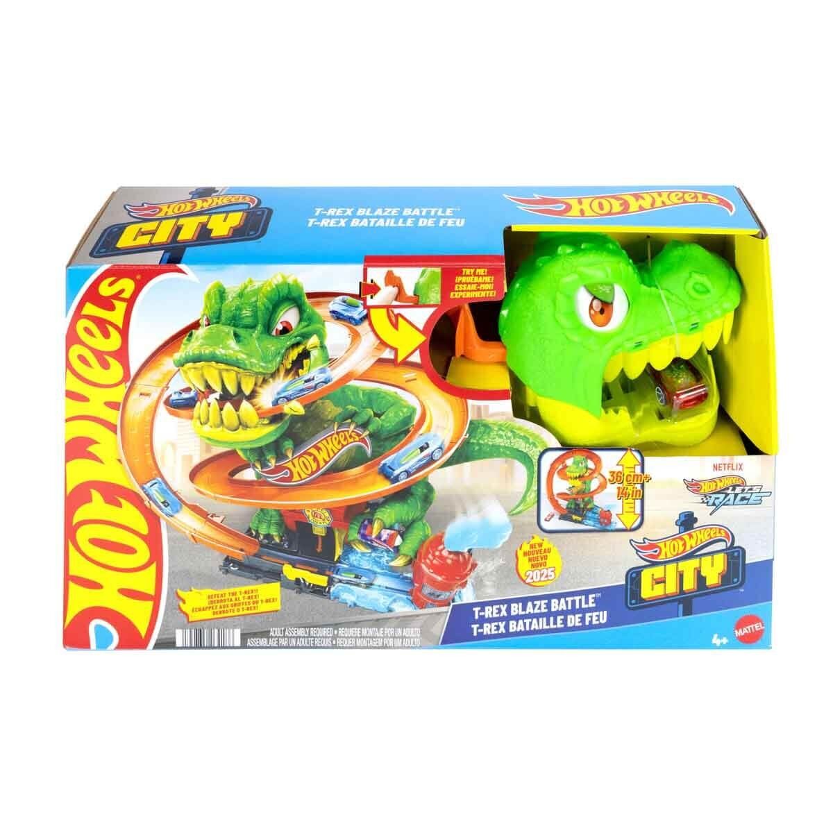 HOT WHEELS T-REX VE İTFAİYE İSTASYONU OYUN SETİ