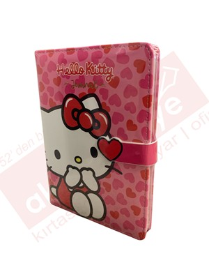 HELLO KITTY VEGAN DERİ MIKNATISLI GÜNLÜK 13X18 CM 100GR. 224 SAYFA