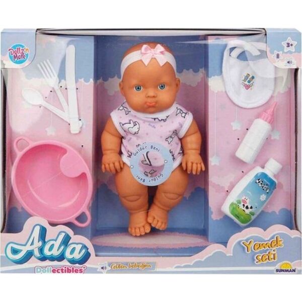 BEBEK SET ADA YEMEK SETİSAÇSIZ SESLİ GÜLEN AKS. 23 CM 2A. BYK