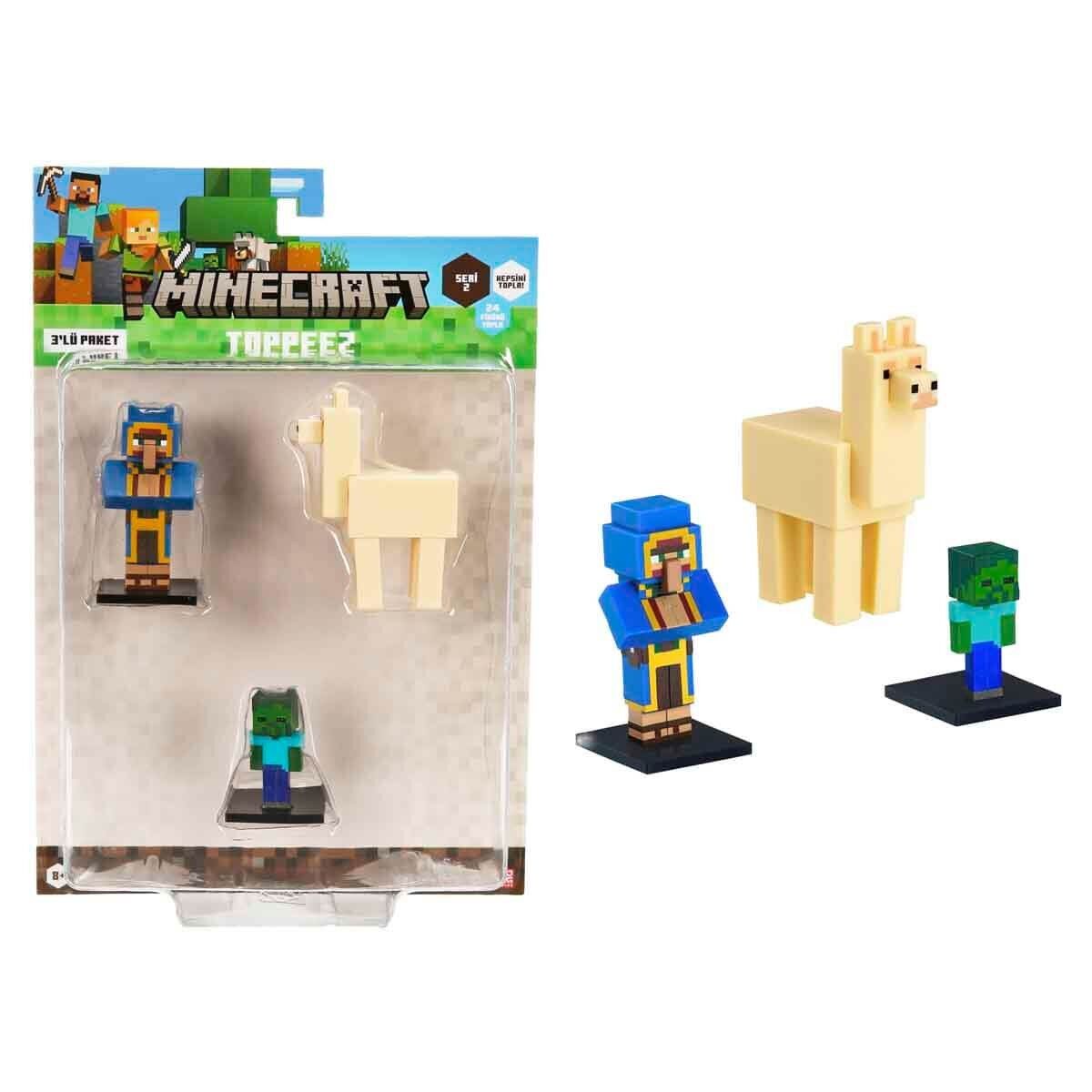 MINECRAFT 3D TOPPEZ 3LÜ FİGÜR SETİ