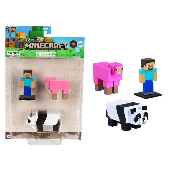 MINECRAFT 3D TOPPEZ 3LÜ FİGÜR SETİ