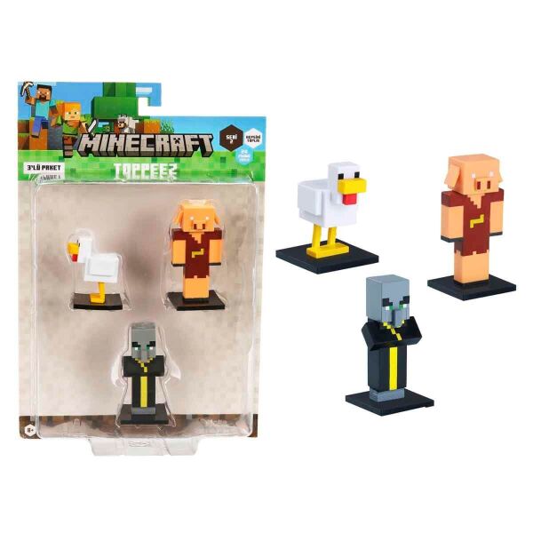MINECRAFT 3D TOPPEZ 3LÜ FİGÜR SETİ