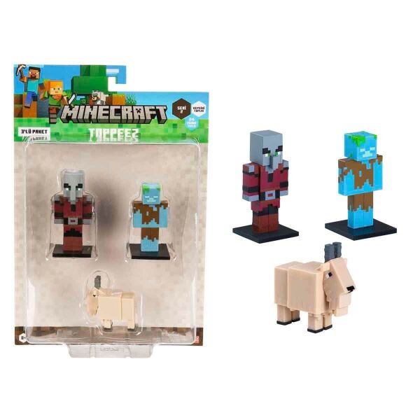 MINECRAFT 3D TOPPEZ 3LÜ FİGÜR SETİ