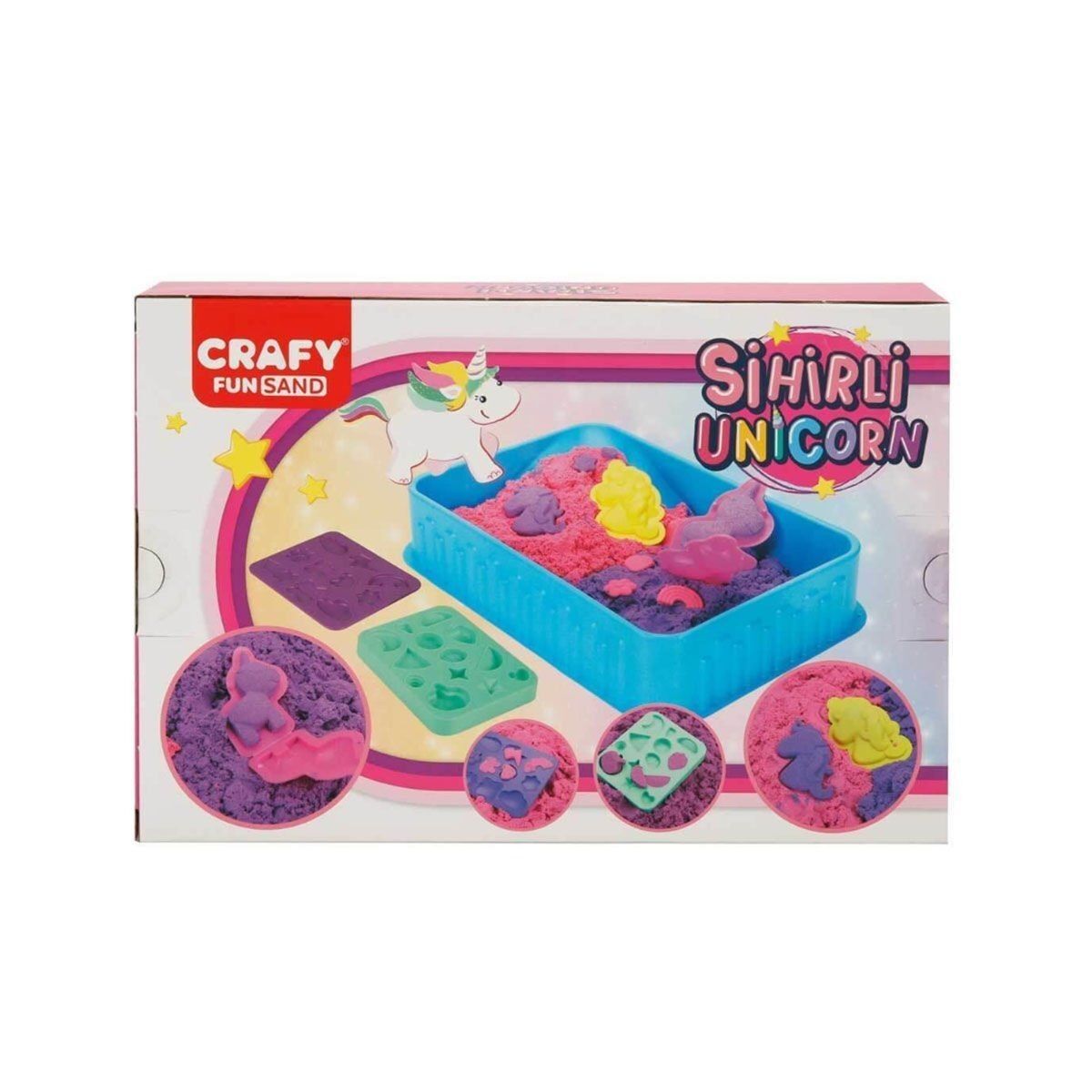 OYUN KUM SET ORT UNICORN 2X125GR PEMBE MOR 7 PARÇA