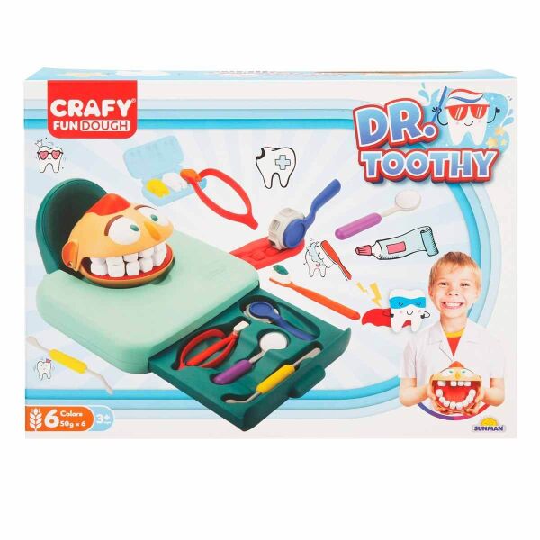 OYUN HAMUR SETİ BYK DİŞÇİ DR TOOTHY 6X50GR 15 PARÇA