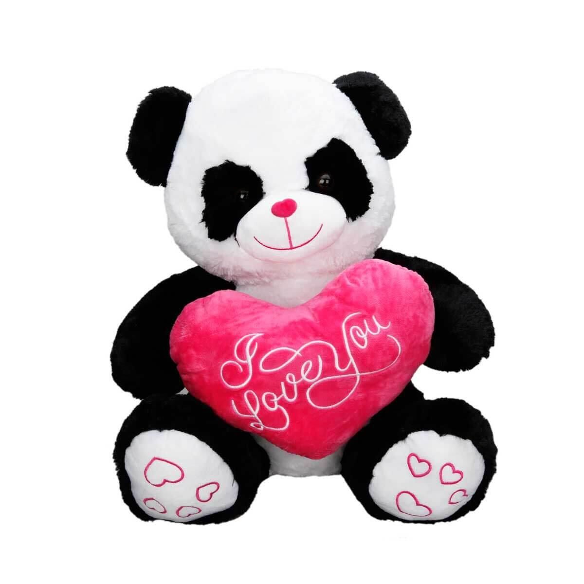 PELUŞ PANDA OTURAN KALPLİ 50 CM