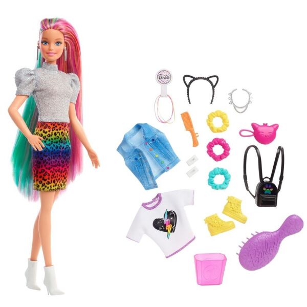 BARBİE LEOPAR DESENLİ SAÇLAR BEBEĞİ