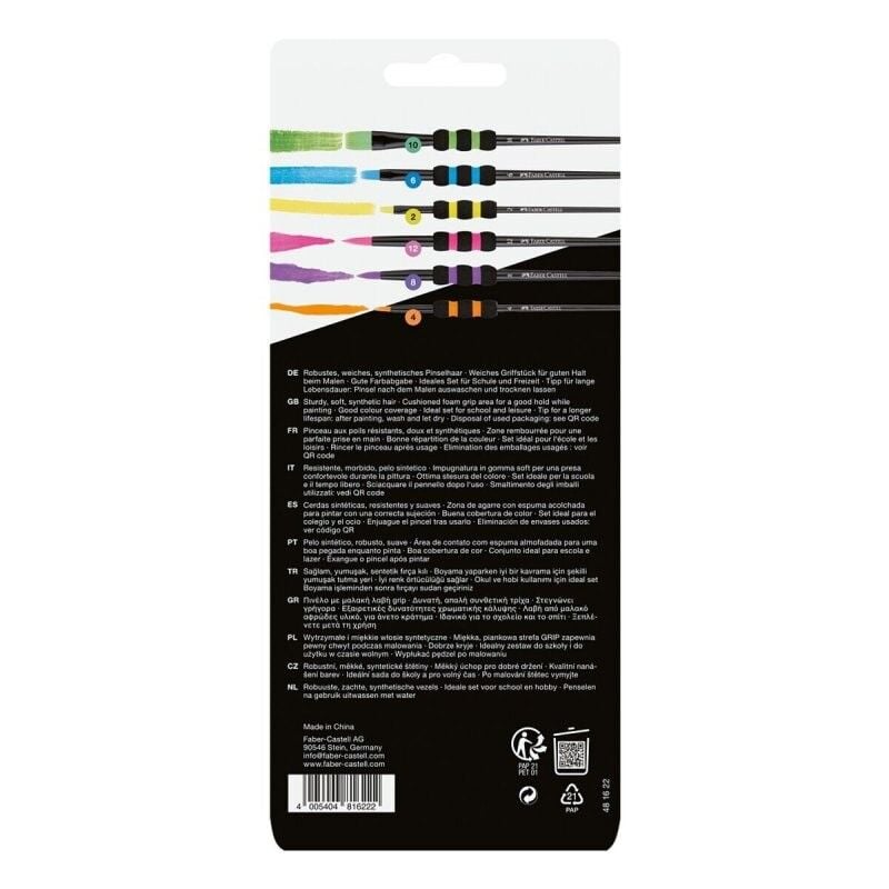 FABER-CASTELL SOFT TOUCH FIRÇA SİYAH 6LI SET