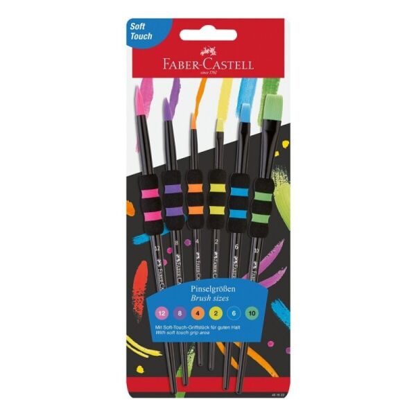 FABER-CASTELL SOFT TOUCH FIRÇA SİYAH 6LI SET