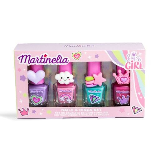 MARTİNELİA SUPER GİRL KIZ COCUK 4LÜ OJE VE YÜZÜK SETİ