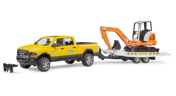 BRUDER RAM 2500 RÖMORKLU PİCKUP MİNİ EKSKAVATÖR