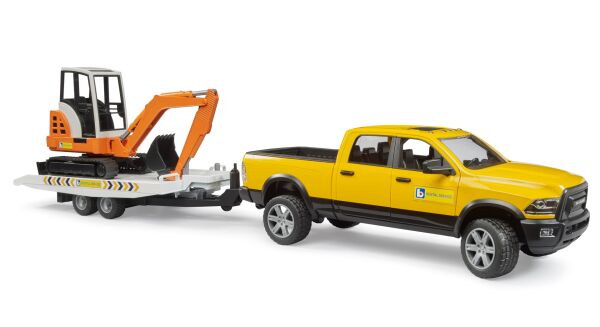 BRUDER RAM 2500 RÖMORKLU PİCKUP MİNİ EKSKAVATÖR