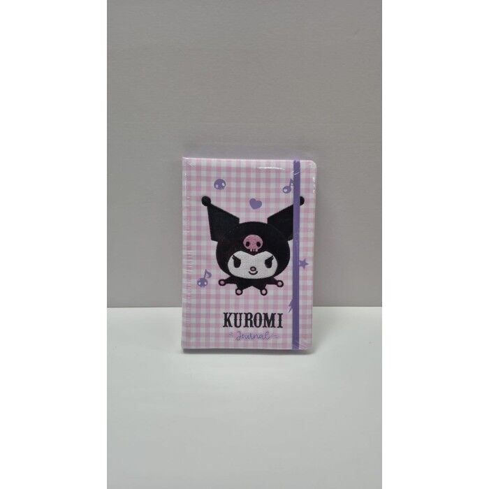 Kuromi Vegan Deri Günlük. A5 100 gr. 192 Sayfa. Lastikli, Kener Boyalı. Nakışlı