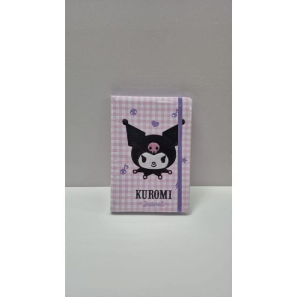 Kuromi Vegan Deri Günlük. A5 100 gr. 192 Sayfa. Lastikli, Kener Boyalı. Nakışlı