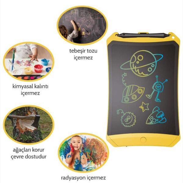 WİCUE 8,5 LCD DİJİTAL RENKLİ ÇİZİM TABLET SARI