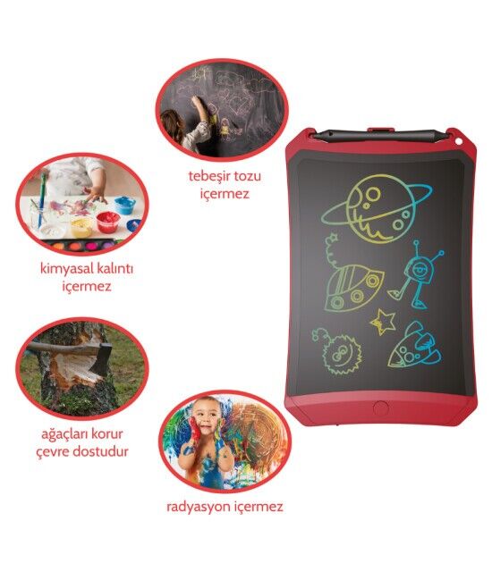 WİCUE 8,5 LCD DİJİTAL RENKLİ ÇİZİM TABLET KIRMIZI