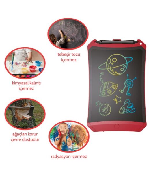 WİCUE 8,5 LCD DİJİTAL RENKLİ ÇİZİM TABLET KIRMIZI