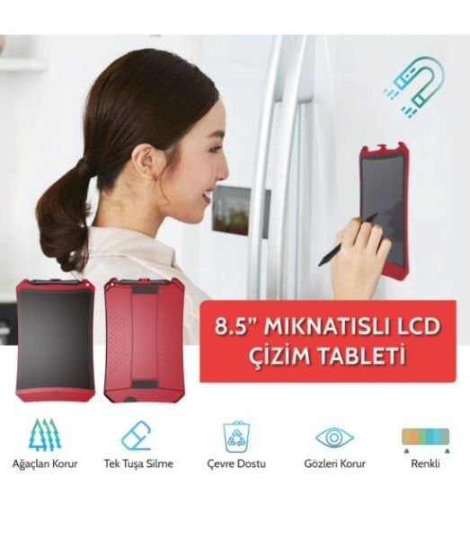 WİCUE 8,5 LCD DİJİTAL RENKLİ ÇİZİM TABLET KIRMIZI