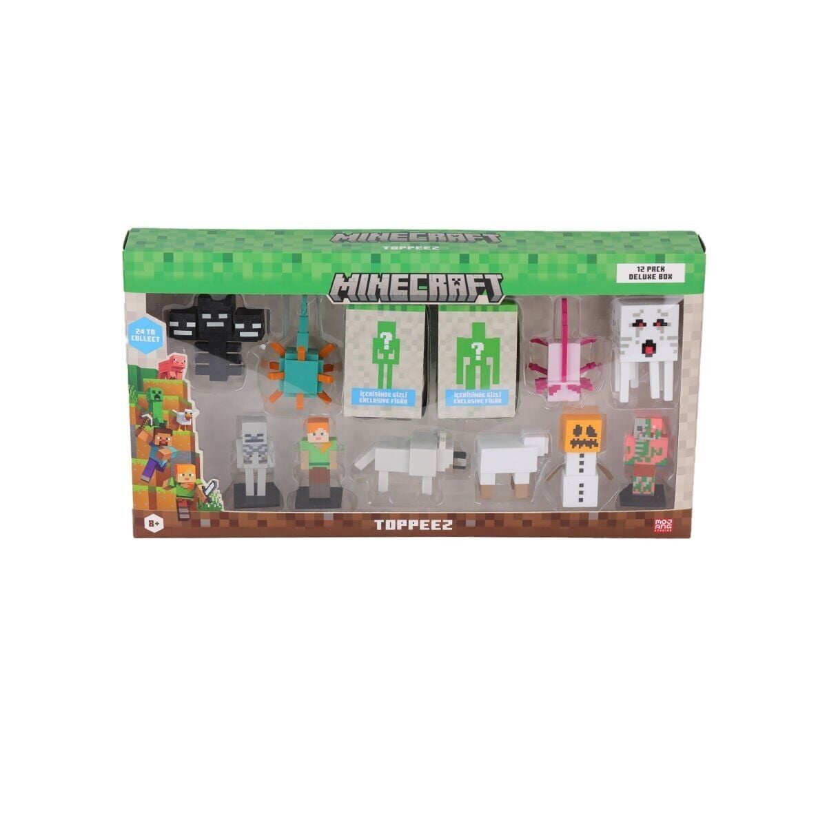 MİNECRAFT 3D FİGÜR TOPPEZ 12Lİ DELÜKS SET ASORTİLİ