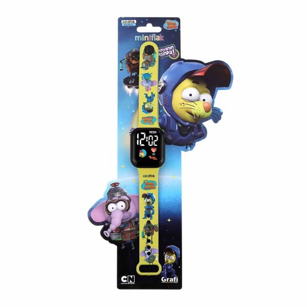 MINIFLAK KRAL ŞAKİR SARI LED ÇOCUK SAATİ