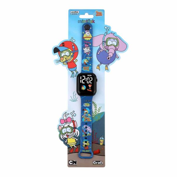 MINIFLAK KRAL ŞAKİR MAVİ LED COCUK SAATİ