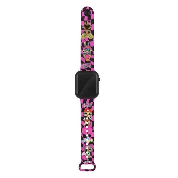 MINIFLAK LOL PEMBE-SİYAH LED COCUK SAATİ