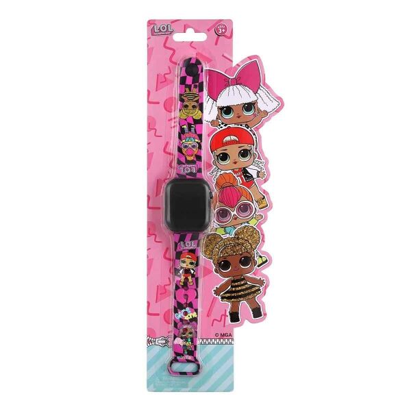 MINIFLAK LOL PEMBE-SİYAH LED COCUK SAATİ