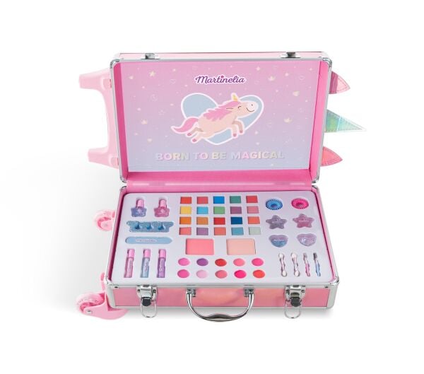MARTİNELİA LİTTLE UNICORN KIZ ÇOCUK TEKERLEKLİ MAKYAJ ÇANTASI SETİ