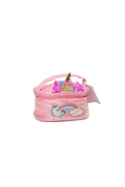 PUFFER UNICORN MAKYAJ ÇANTASI AÇIK PEMBE