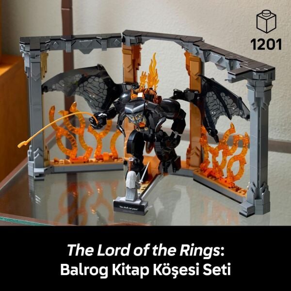 LEGO İCONS YÜZÜKLERİN EFEMDİSİ BALROG KİTAPLIK DEKORU