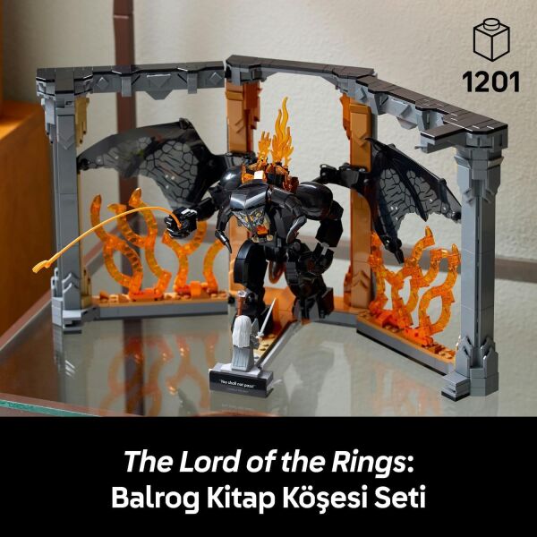 LEGO İCONS YÜZÜKLERİN EFEMDİSİ BALROG KİTAPLIK DEKORU