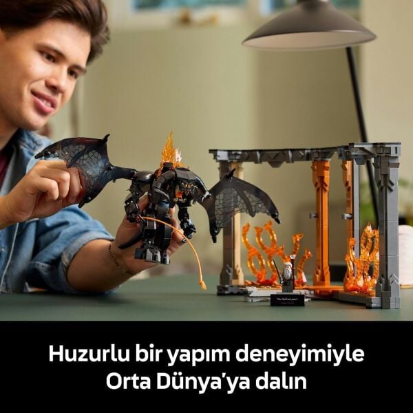 LEGO İCONS YÜZÜKLERİN EFEMDİSİ BALROG KİTAPLIK DEKORU