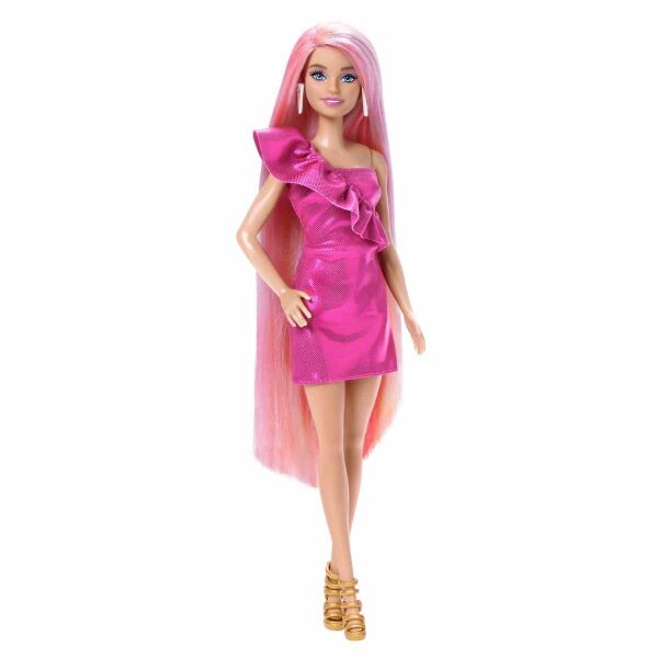 BARBİE MODA GÜZ. MUHTEŞEM PEMBE SAÇLI BEBEK