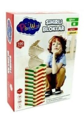 KUTUDA AHŞAP 100 PRÇ SİHİRLİ BLOKLAR