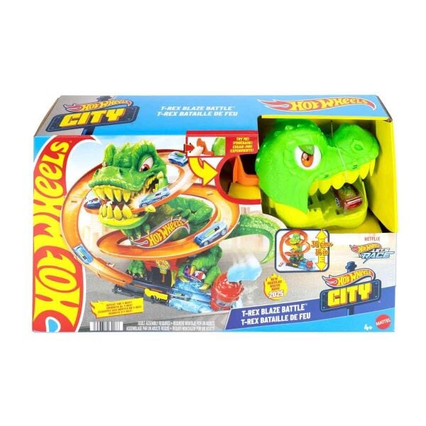 HOT WHEELS T-REX VE İTFAİYE İSTASYONU OYUN SETİ