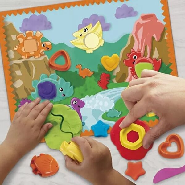 PLAYDOH SHAPEN AND COLORS DINO