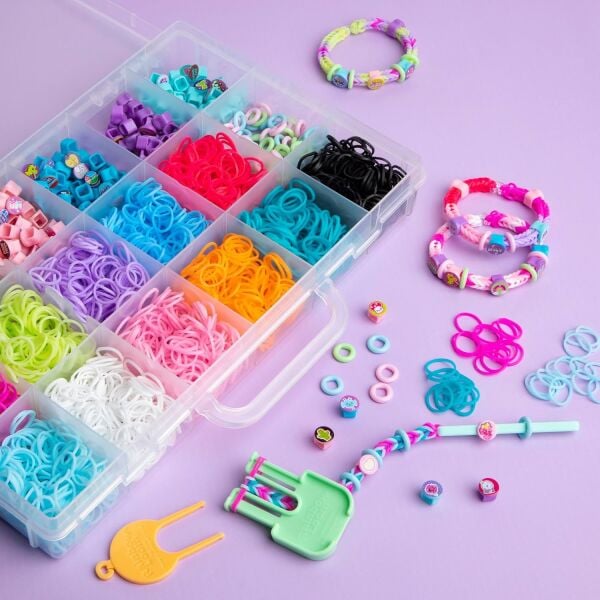 RAİNBOW LOOM BEADMOJİ DELUXE KİT -2200 PCS RUBBER BANDS& 340 BEADS