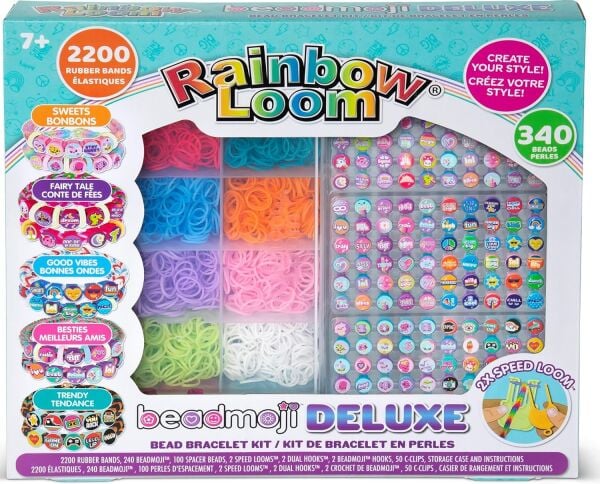 RAİNBOW LOOM BEADMOJİ DELUXE KİT -2200 PCS RUBBER BANDS& 340 BEADS