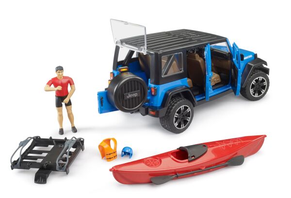 BRUDER JEEP WRANGLER RUBİCON KANO VE SÜRÜCÜSÜ
