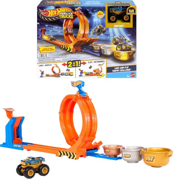 HW MONSTER TRUCK DONGÜ VE TAKLA BIGFOOT OYUN PARKURU