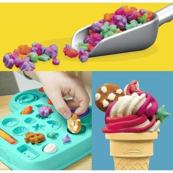 PLAYDOH RAINBOW SWIRL ICE CREAM PLAYS