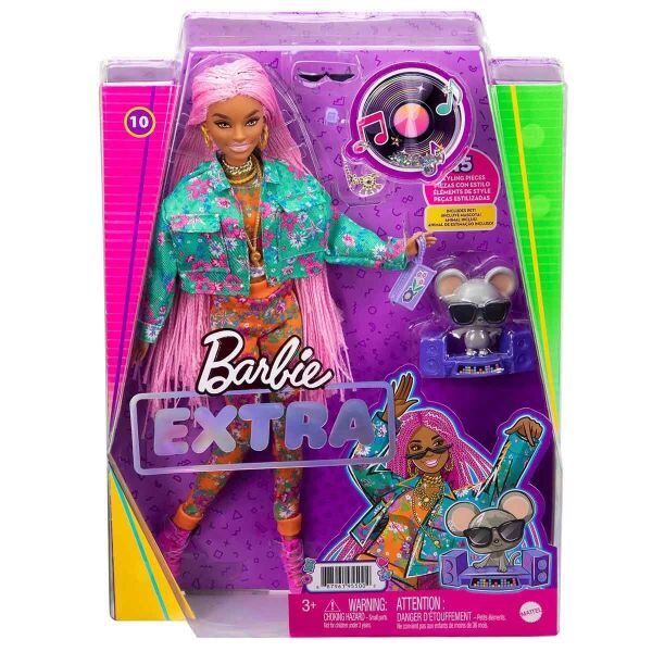 BARBIE EXTRA PEMBE ÖRGÜ SAÇLI BEBEK