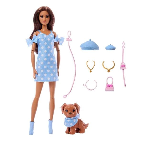 BARBIE KAHVERENGİ SAÇLI BEBEK VE KÖPEĞİ
