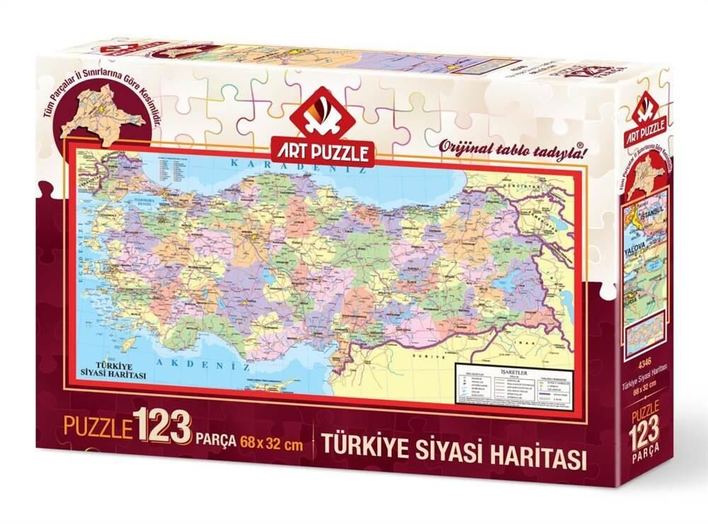TÜRKİYE SİYASİ HARİTASI 123 PARÇA
