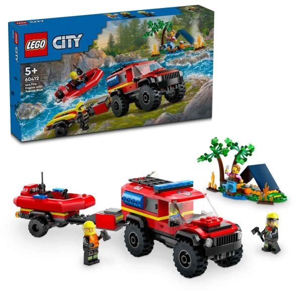 LEGO CİTY 4*4 KURTARMA BOTLU İTFAİYE