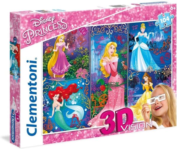 PRENSESLER 3 BOYUTLU PUZZLE 104 PARÇA