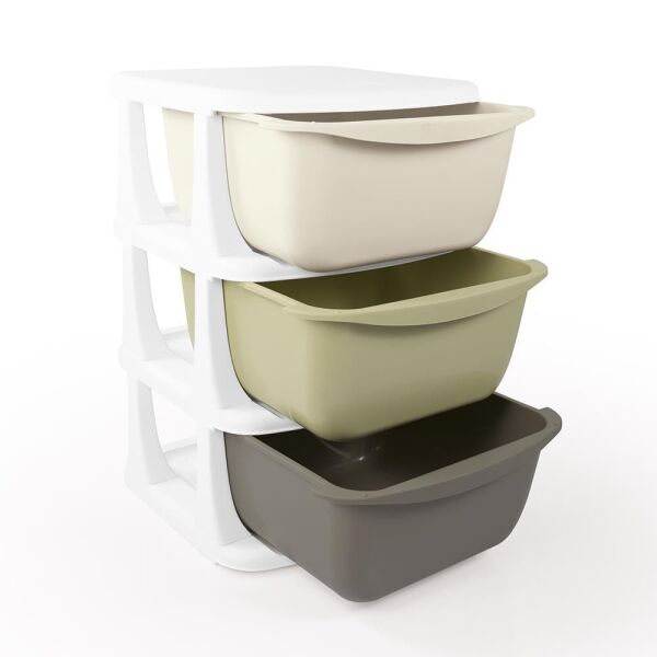 3 KATLI 3 ÇEKMECELİ SAKLAMA ÜNİTESİ