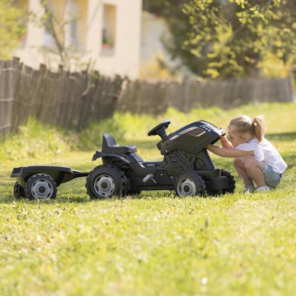 SIMBA SMOBY FARMER XL TRACTOR BLACK+TRAİLER
