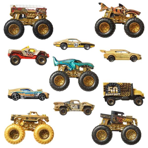 HOTWEELS MONSTER TRUCKS BİGFOOT TROPHY ŞAMPİYONLARI ARABA VE KAMYONLAR